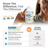 Power By Naturals Sea Moss Plus Capsules opened to show powder