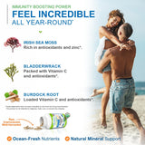 Power By Naturals Sea Moss Plus organic capsules open showing contents