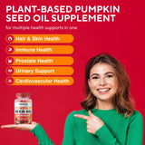 Power Grain Pumpkin Seed Oil Gummies back view with nutritional information