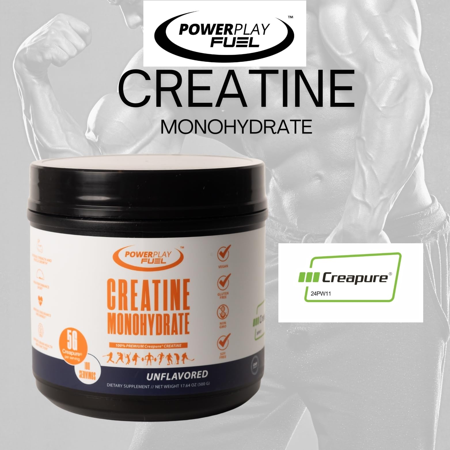 POWER PLAY FUEL Creatine Monohydrate 590g with shaker bottle