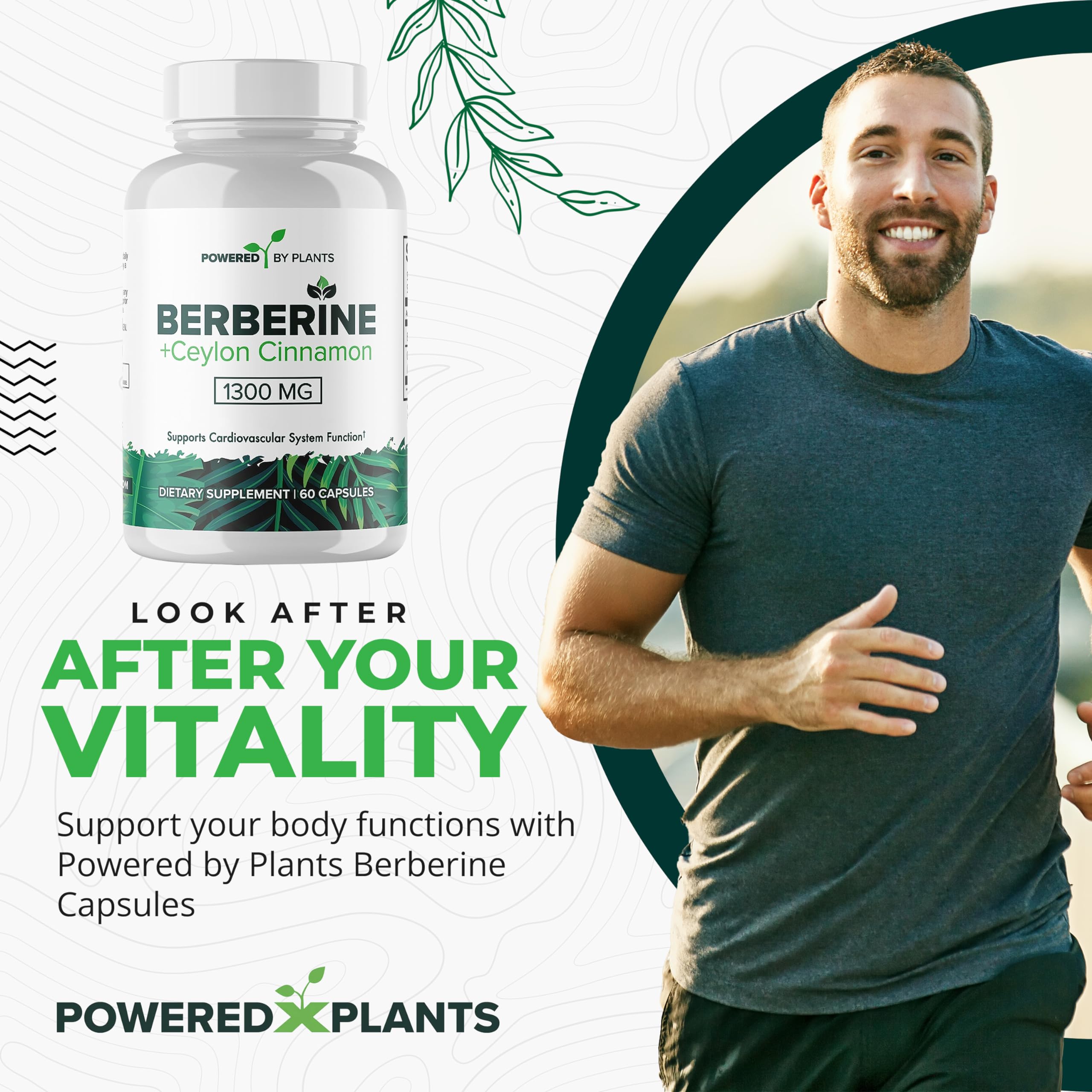 POWERED X PLANTS Berberine HCL Capsules side view