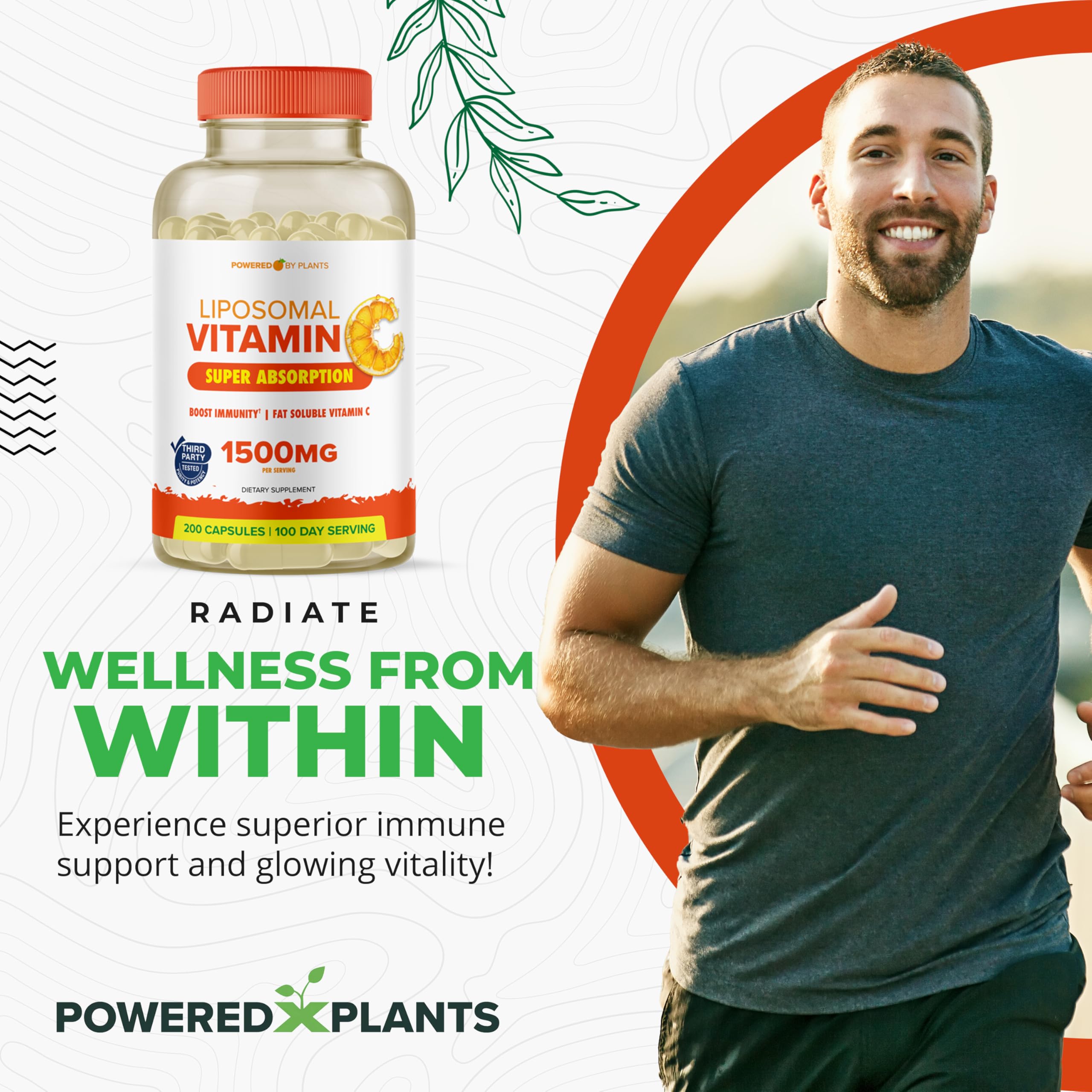POWERED X PLANTS Liposomal Vitamin C capsules packaging