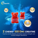 Powerific Creatine Gummies, vegan and gluten-free label