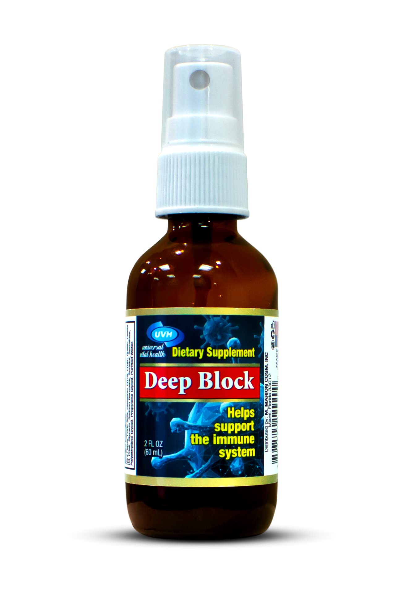 PPG-PLUS Deep Block supplement front view with capsule bottle
