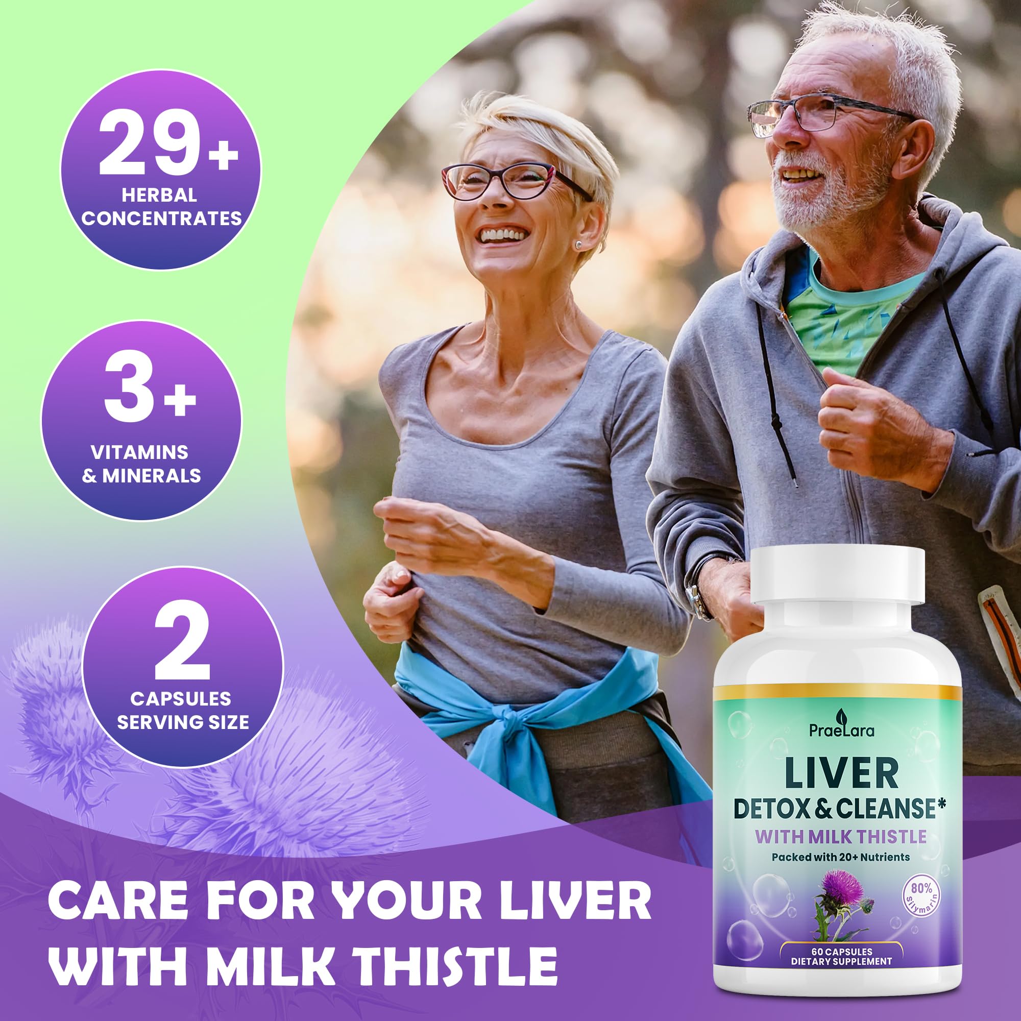 PRAELARA Milk Thistle supplement with fresh herbs