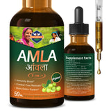 PranaBloom Amla Extract Drops front view with dropper