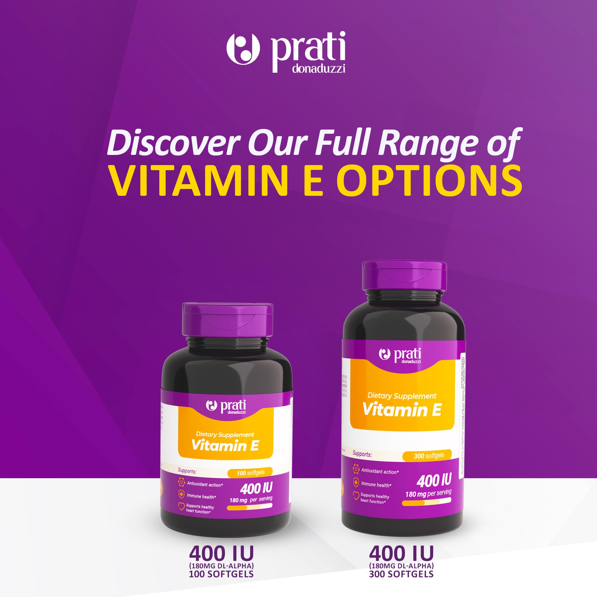 Prati Donaduzzi Vitamin E softgels in hand