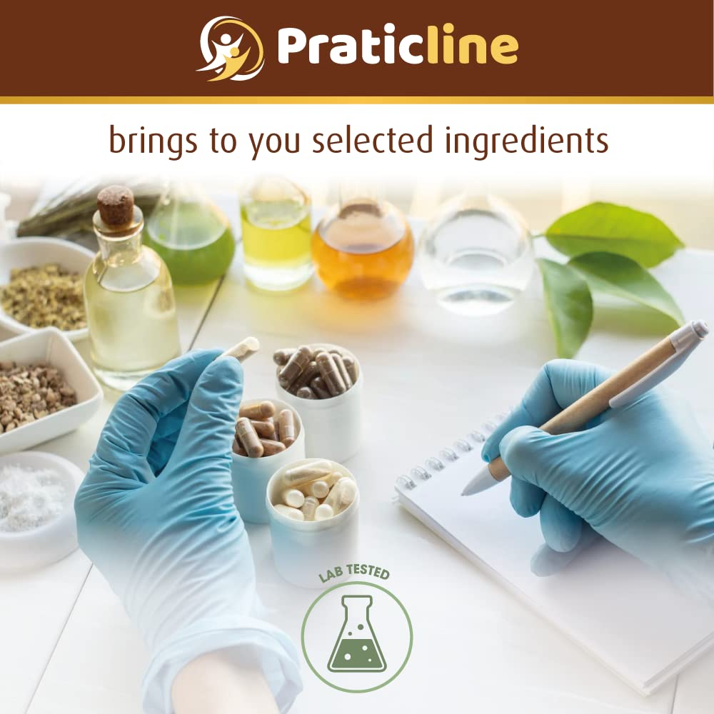 PRATIC LINE Ashwagandha Capsules bottle with dosage information