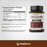 PRATIC LINE Ashwagandha Capsules in a hand