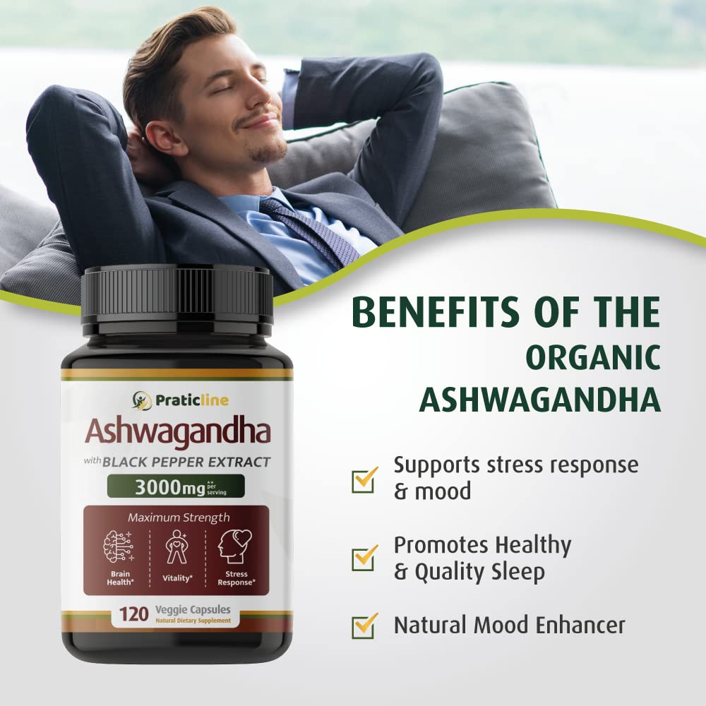 PRATIC LINE Ashwagandha Capsules with black pepper extract