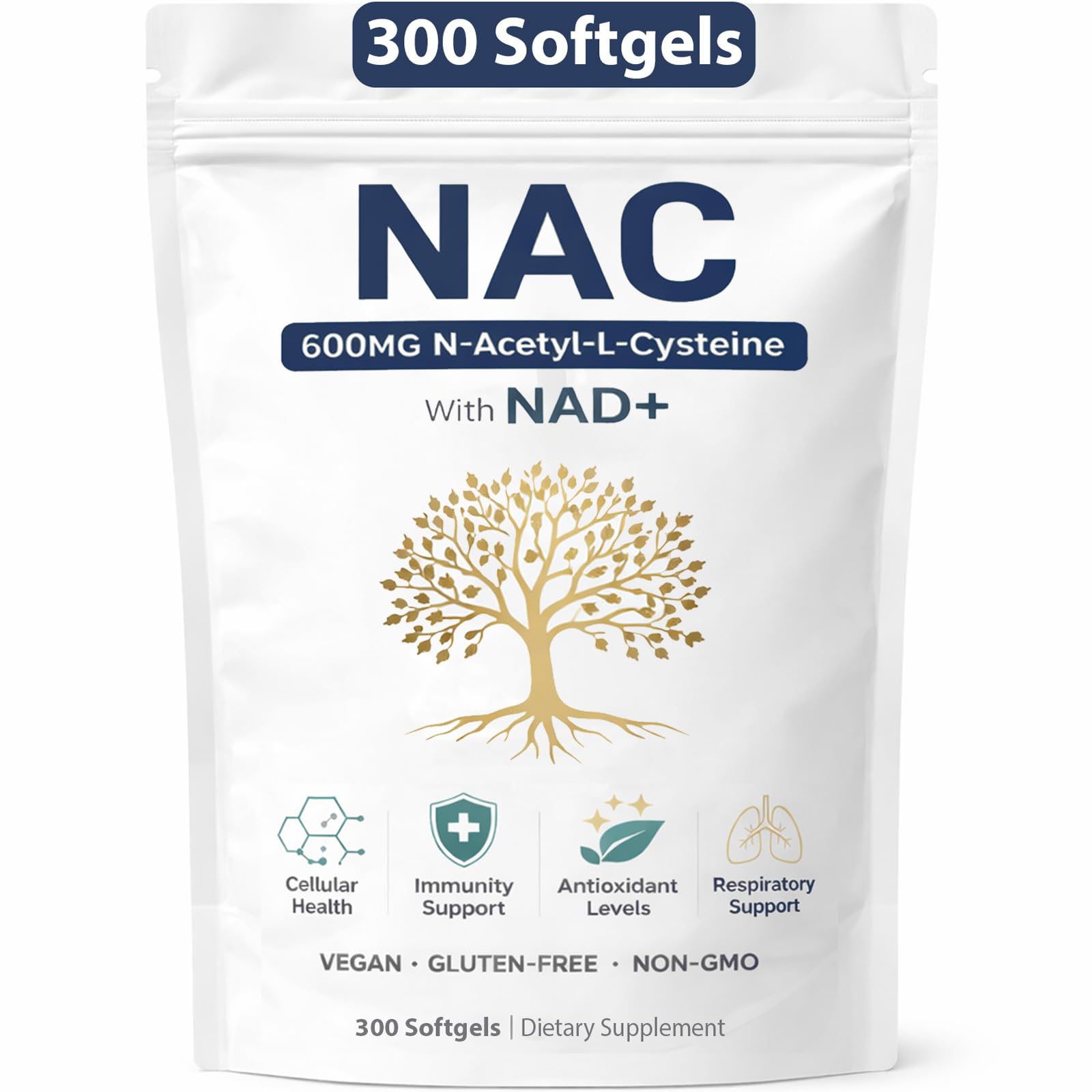 PRCYZO NAC Capsules 600mg bottle front view with 300 softgels