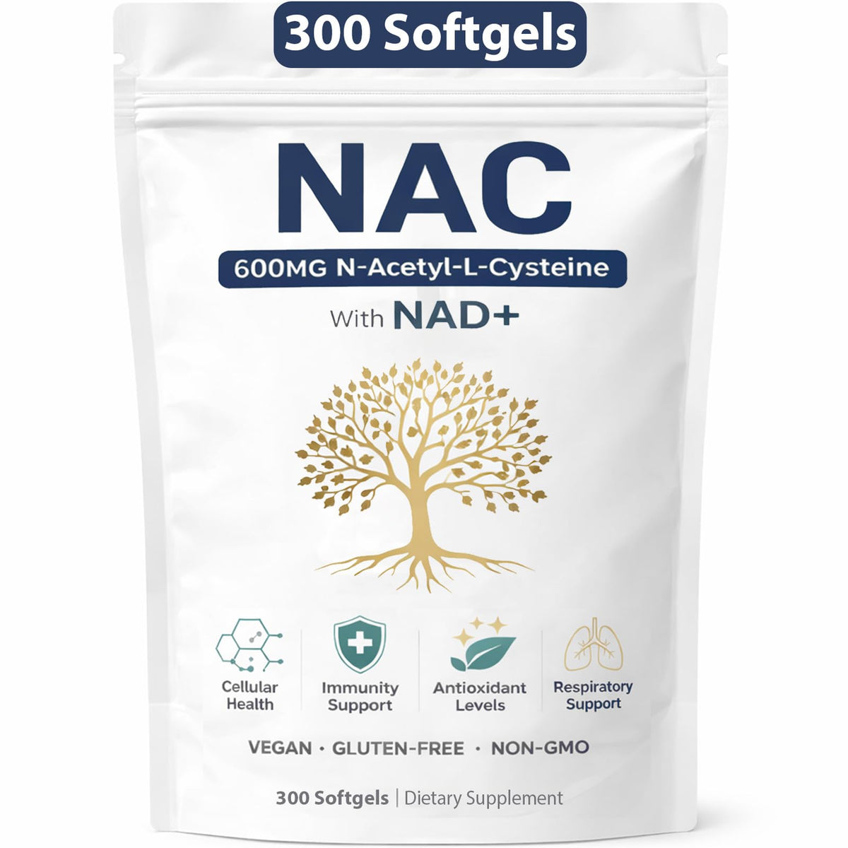 PRCYZO NAC Capsules 600mg bottle front view with 300 softgels