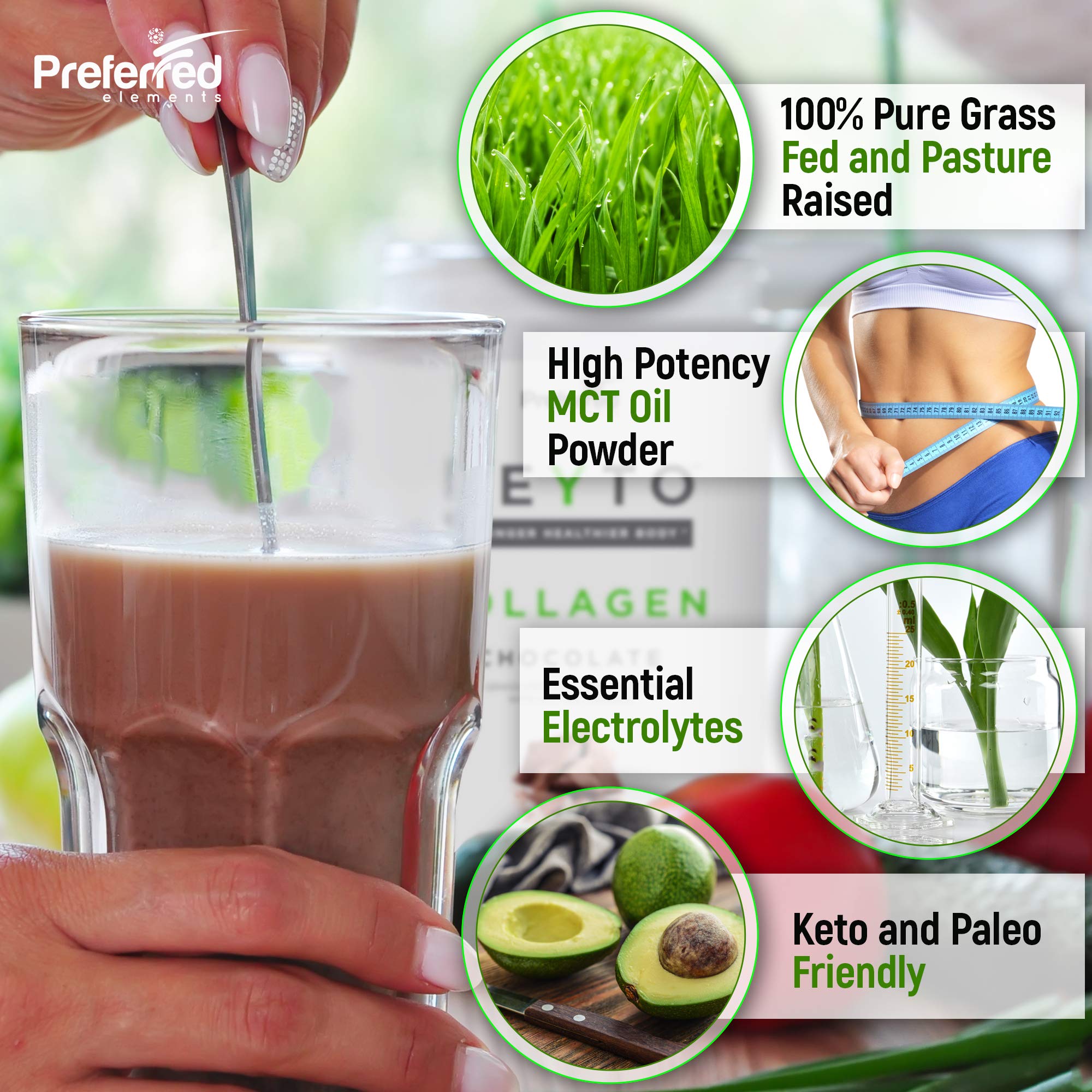 Preferred Elements KEYTO Collagen Drink in chocolate flavour