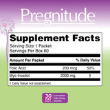 Pregnitude vitamins box showing nutritional information