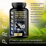 PREHAB Glucosamine Chondroitin MSM supplement ingredients list