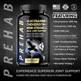 PREHAB Glucosamine Chondroitin MSM supplement side view