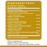 Premier Research Labs Adaptogen-R3 capsules on a wooden table