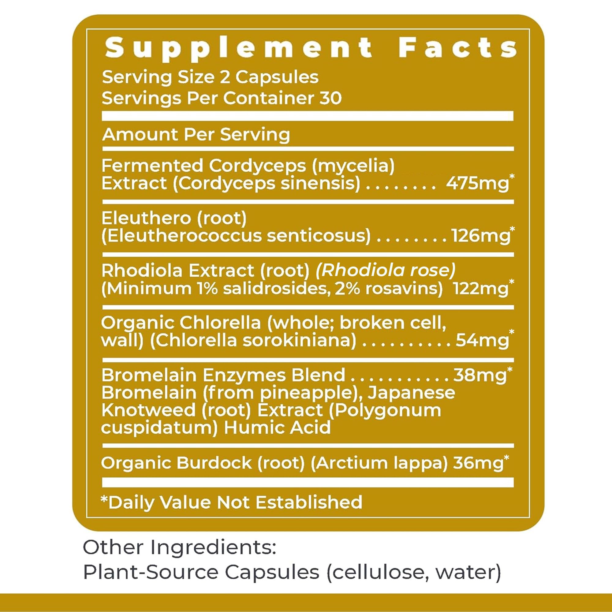 Premier Research Labs AdrenaVen ingredients list on the back of the bottle