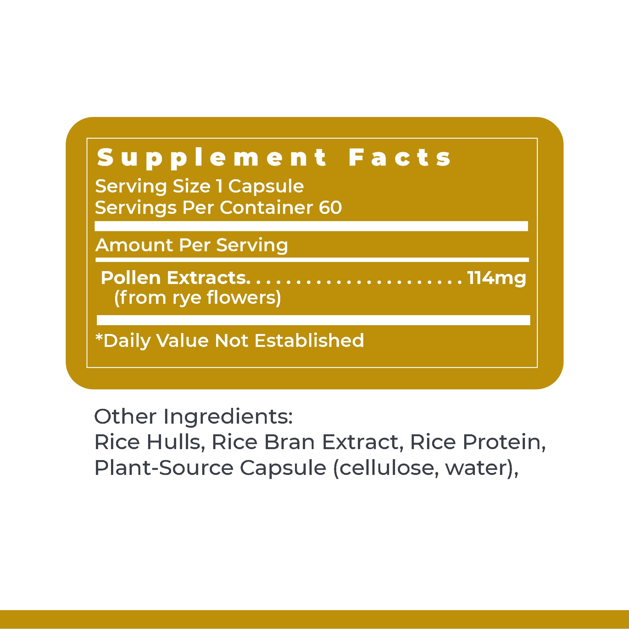 Premier Research Labs Bee Pollen Extract on a wooden surface