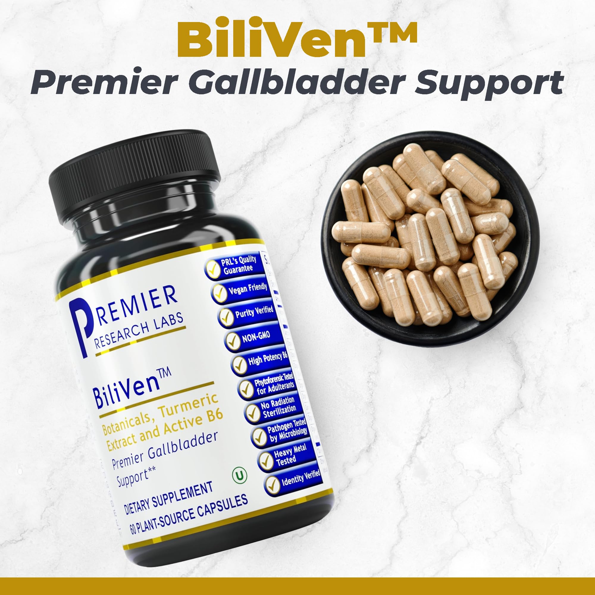 Premier Research Labs BiliVen supplement bottle with label