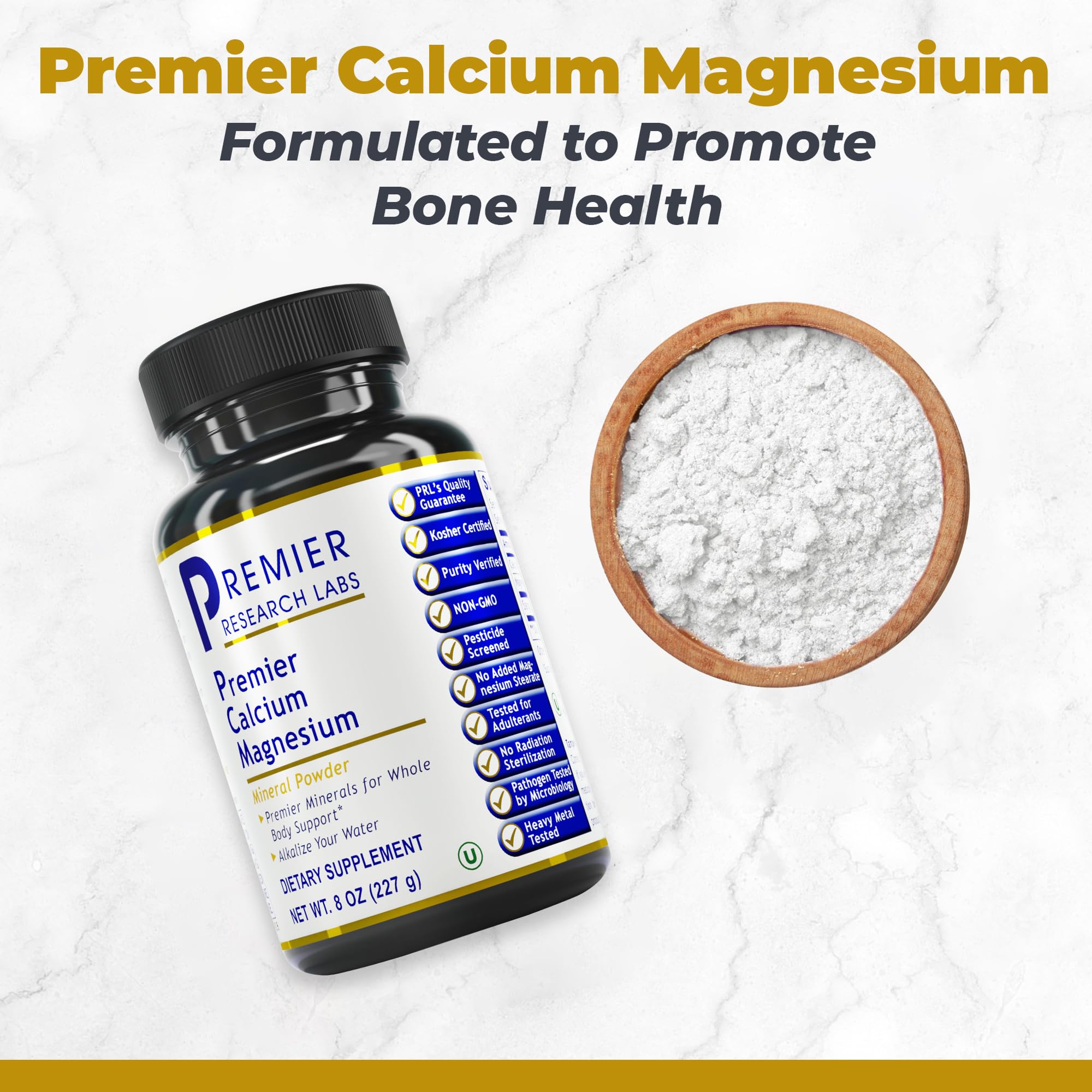 Premier Research Labs Calcium Magnesium Supplement side view