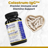 Premier Research Labs Colostrum Capsules side view with label