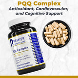 Premier Research Labs CoQ10 PQQ Complex 50mg capsules side view