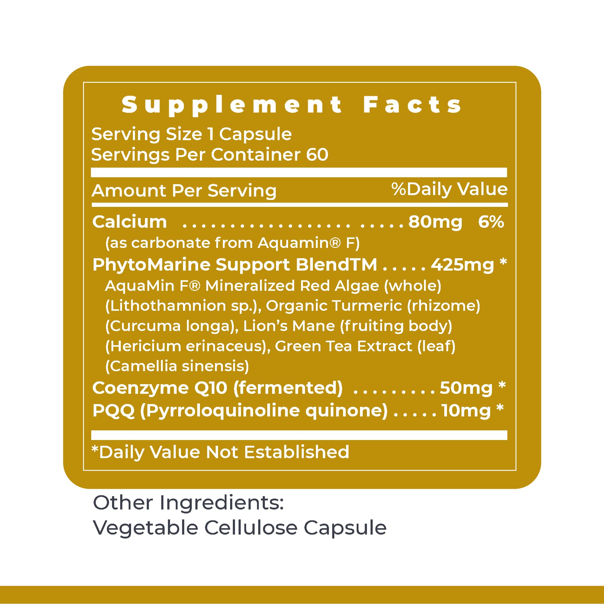 Premier Research Labs CoQ10 PQQ Complex capsules on a wooden table