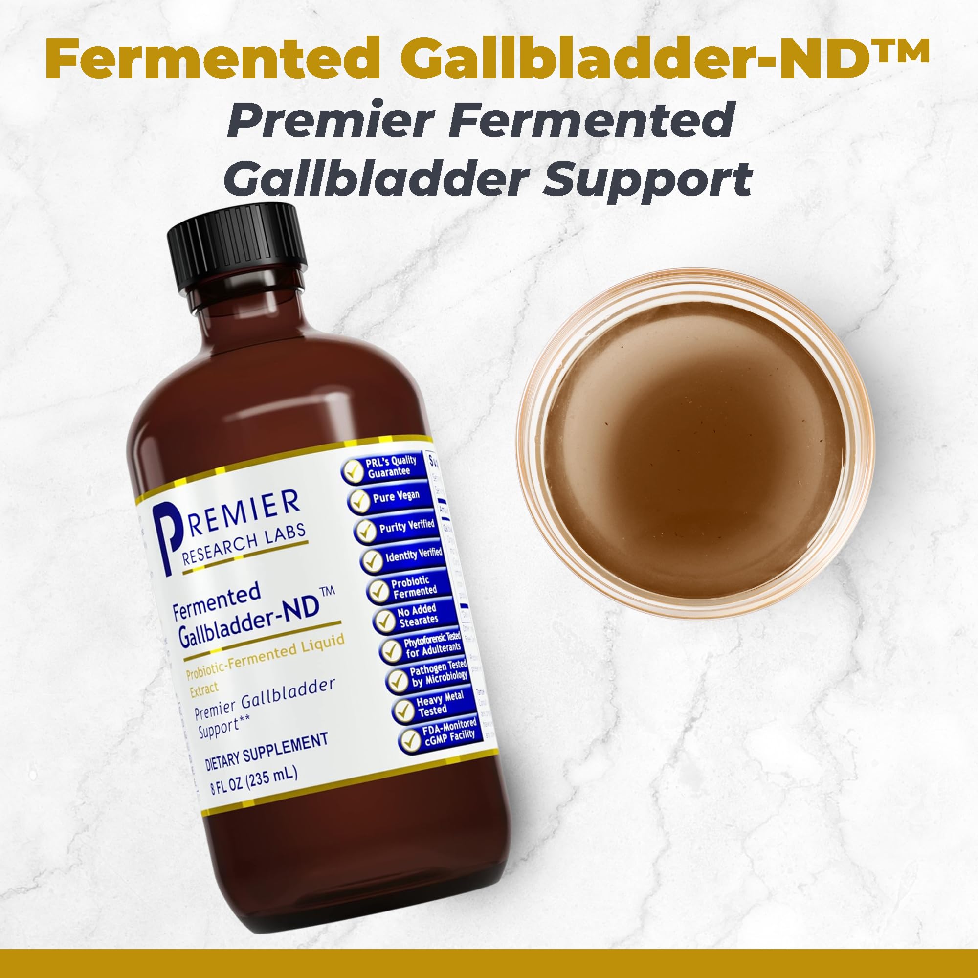 Premier Research Labs Gallbladder-ND liquid supplement back view