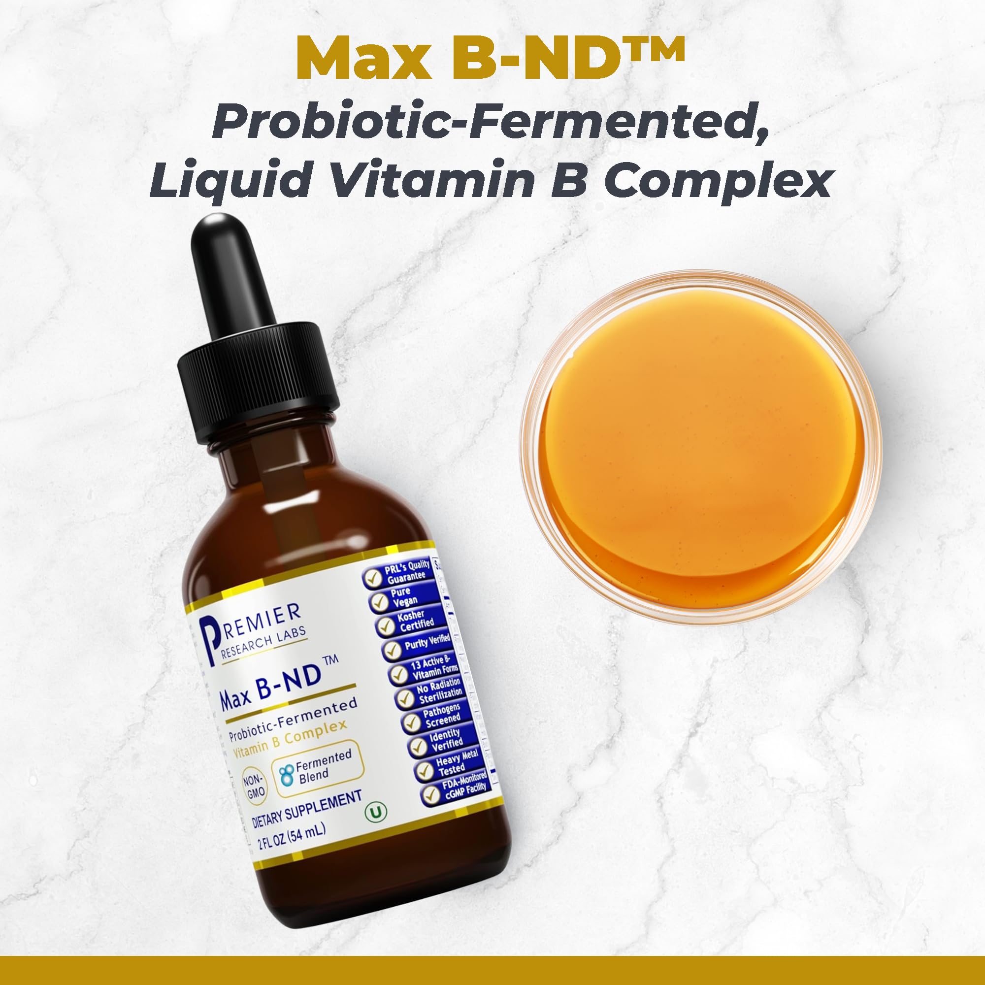 Premier Research Labs Max B-ND B-Complex Liquid side view