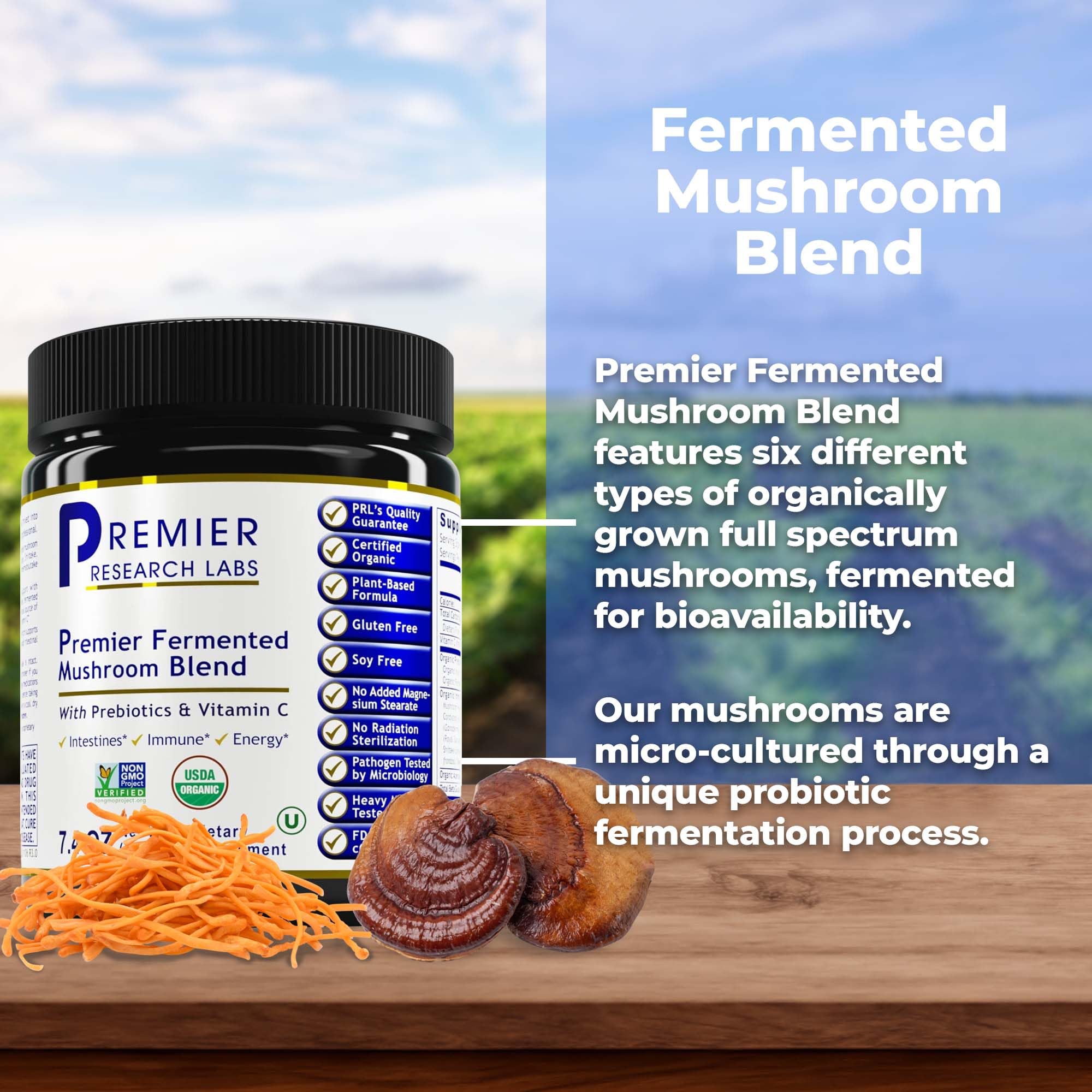 Premier Research Labs Mushroom Complex 272g packaging