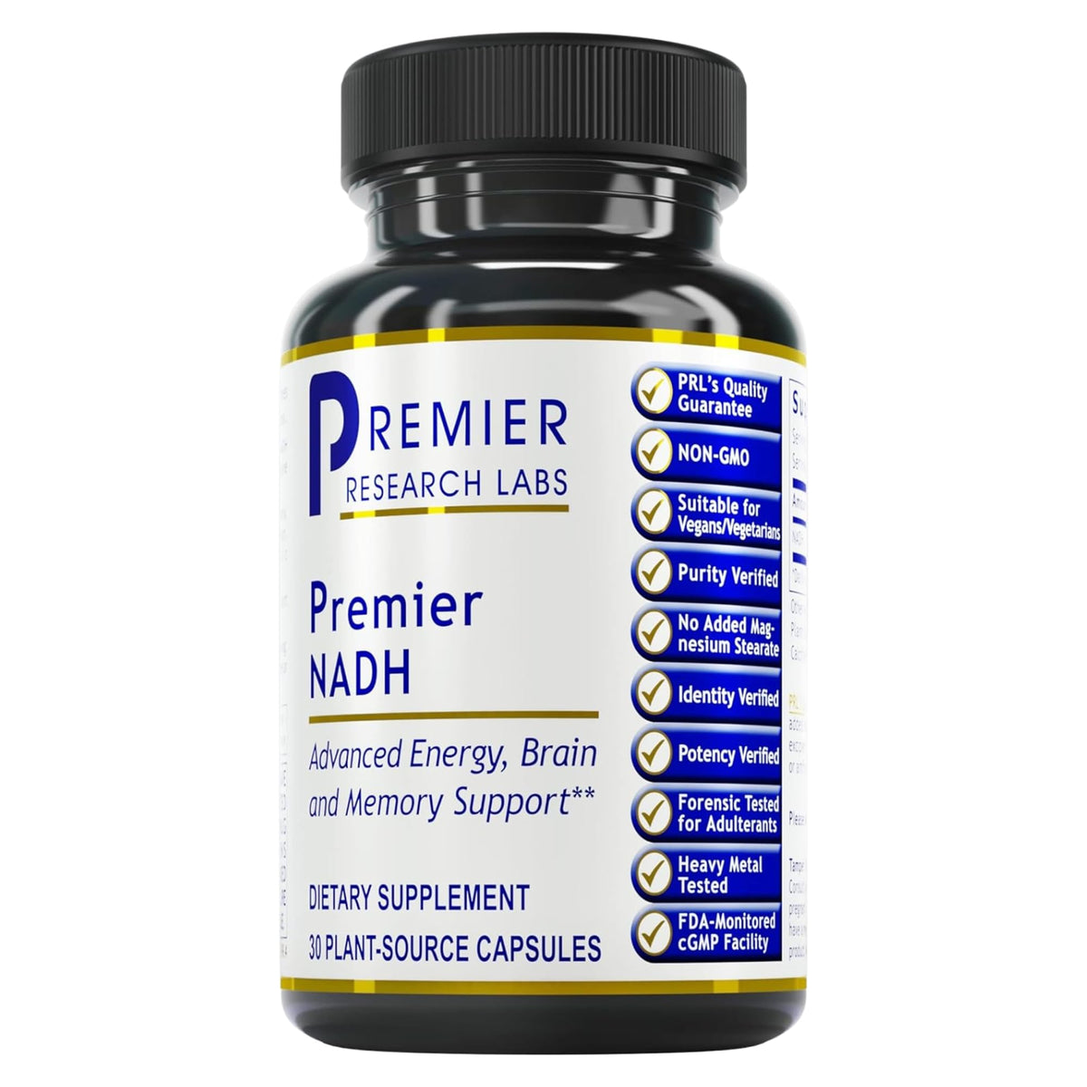 Premier Research Labs NADH Supplement 10mg front view