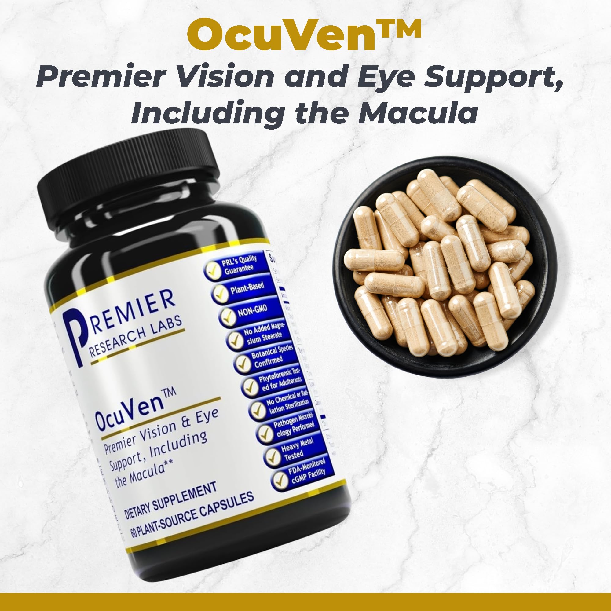 Premier Research Labs OcuVen Vision Support Capsules side view