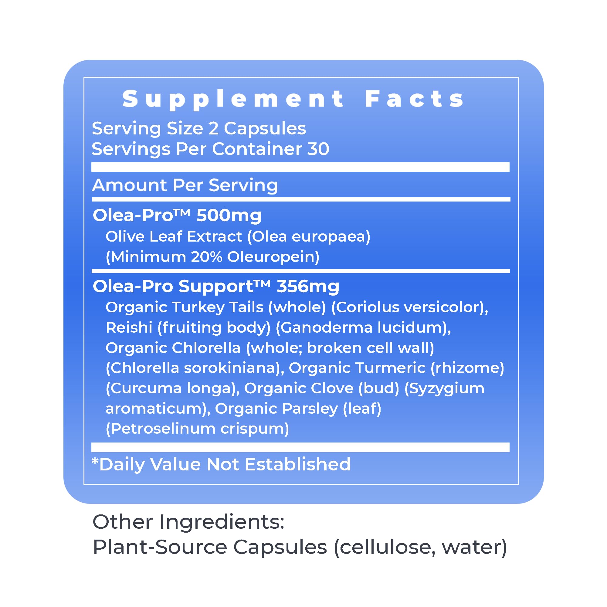 Premier Research Labs Olive Leaf Extract 500mg Capsules close-up