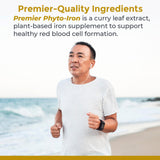 Premier Research Labs Phyto-Iron capsules on a wooden surface