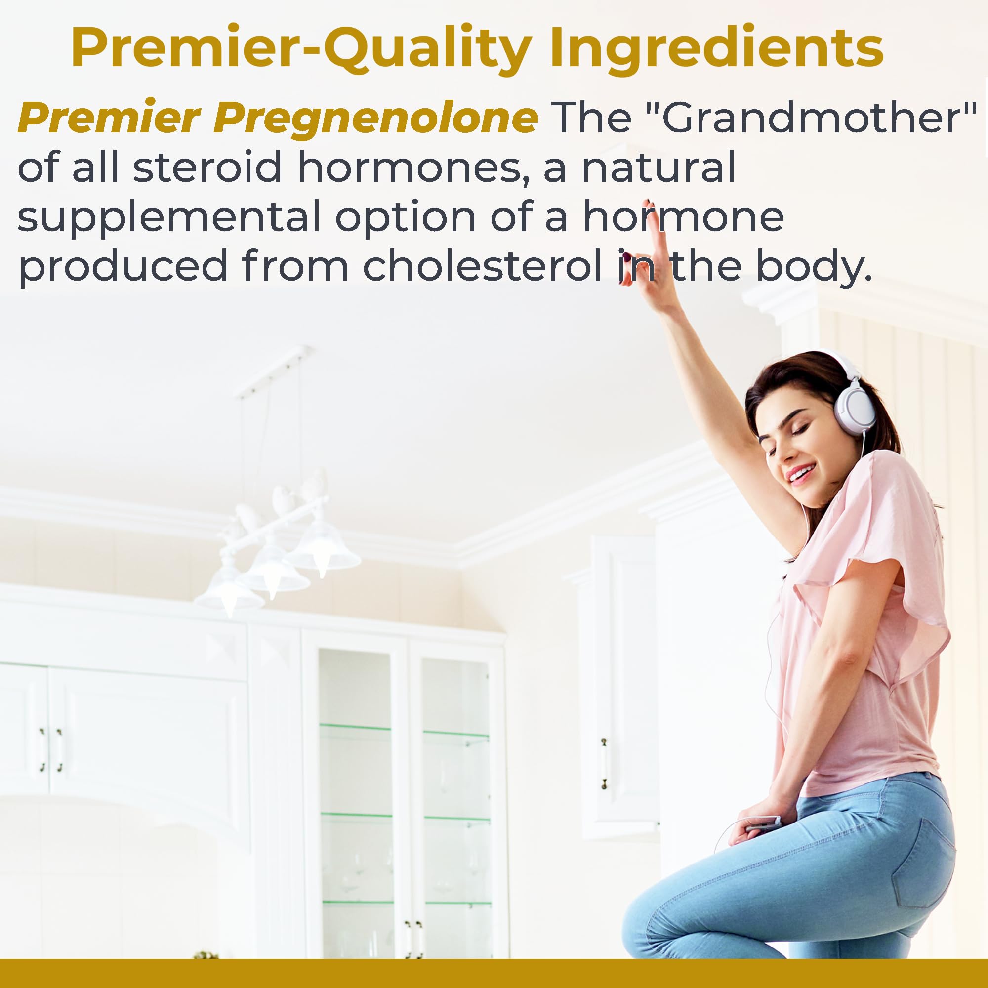 Premier Research Labs Pregnenolone Supplement packaging with 90 capsules