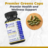 Premier Research Labs Super Greens Supplement 100g capsules side view