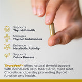 Premier Research Labs ThyroVen capsules on a wooden surface