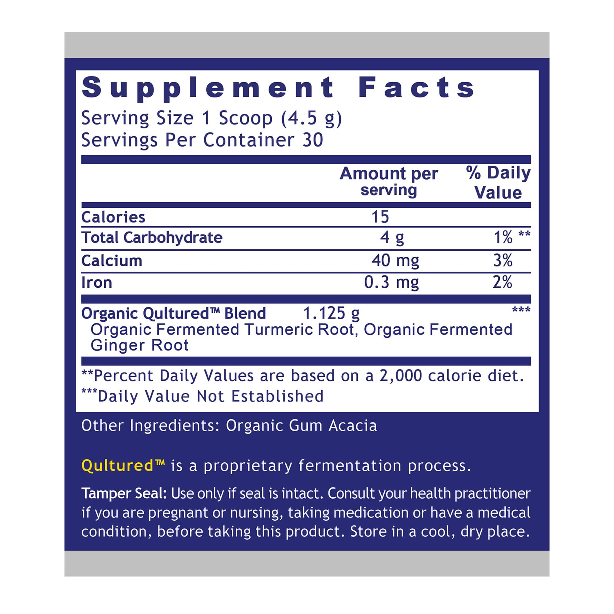 Premier Research Labs Turmeric and Ginger Supplement 191g packaging