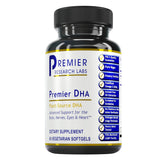 Premier Research Labs Vegan DHA supplement front view with packaging