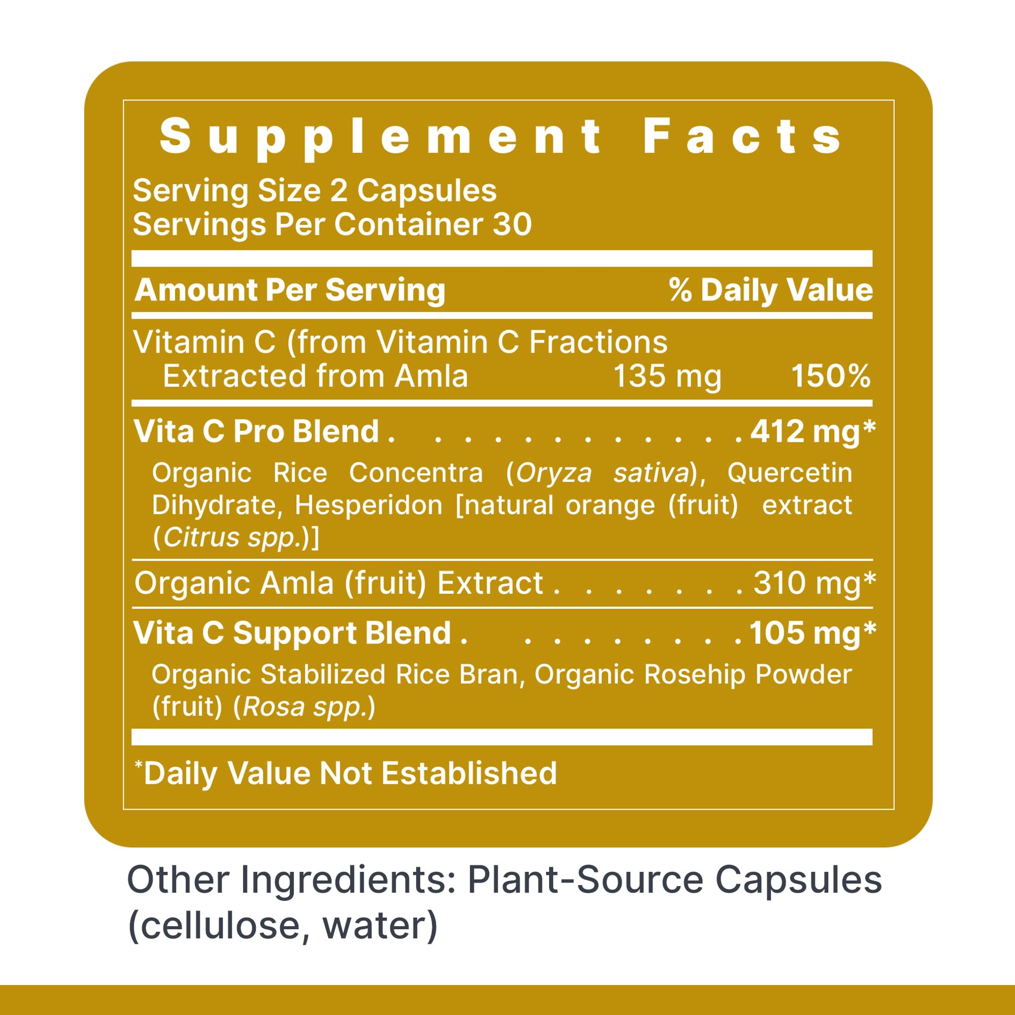 Premier Research Labs Vitamin C Supplement 21mg side view