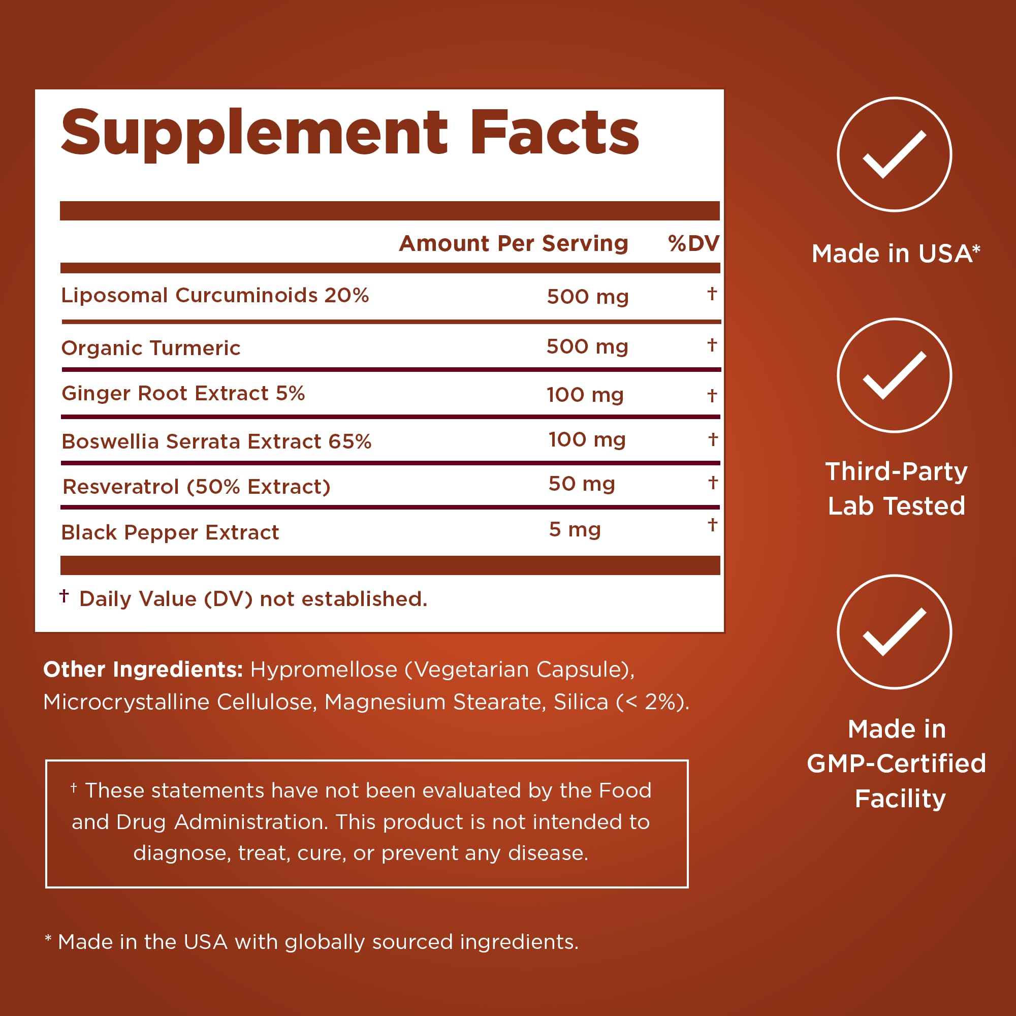 Premium Select Nutrition Liposomal Turmeric Curcumin 500mg with measuring spoon
