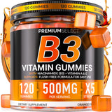 Premium Select Nutrition Vitamin B3 Gummies 500mg bottle front view