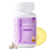 Premom Prenatal Vitamins front view, 60 veggie capsules