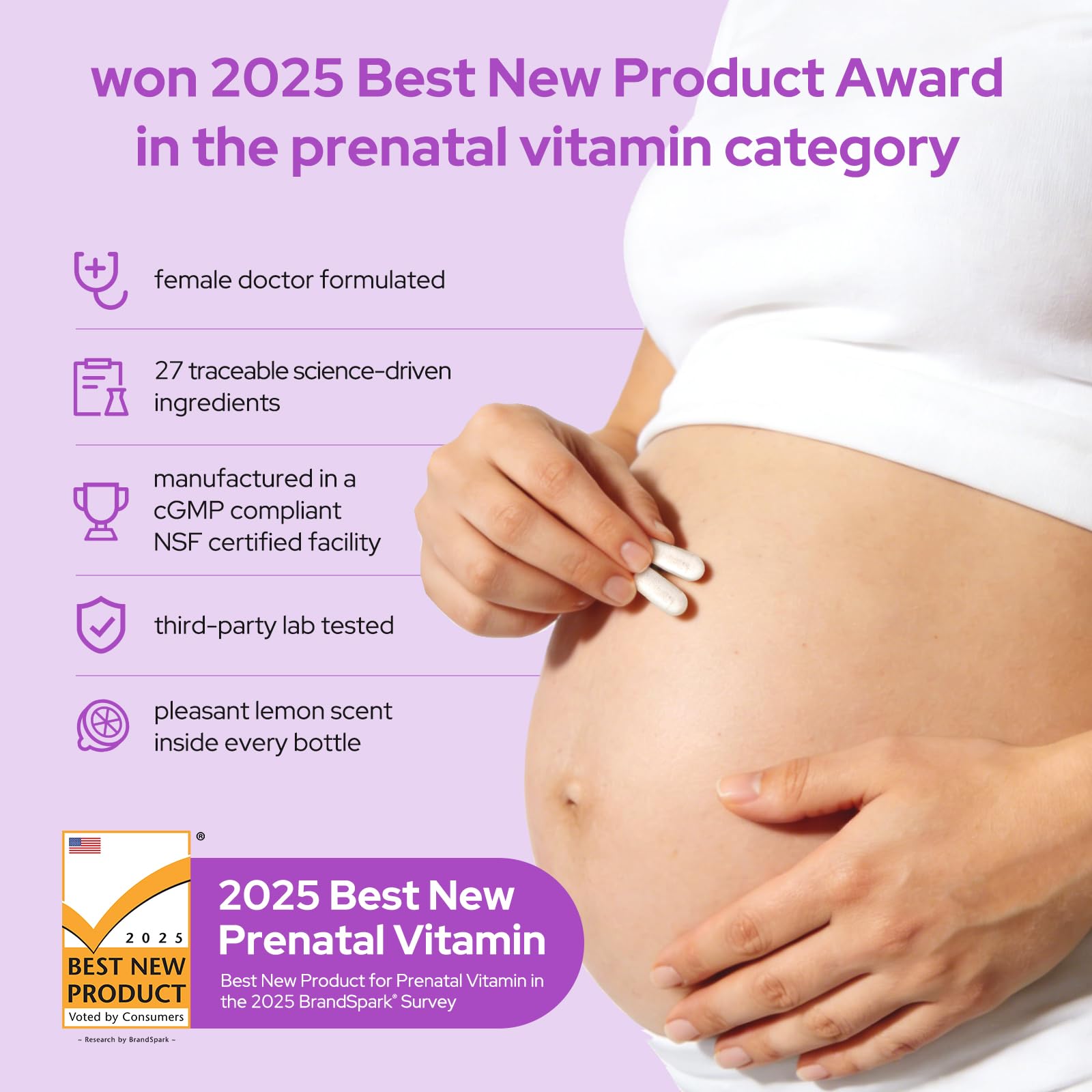 Premom Prenatal Vitamins side view showing packaging details