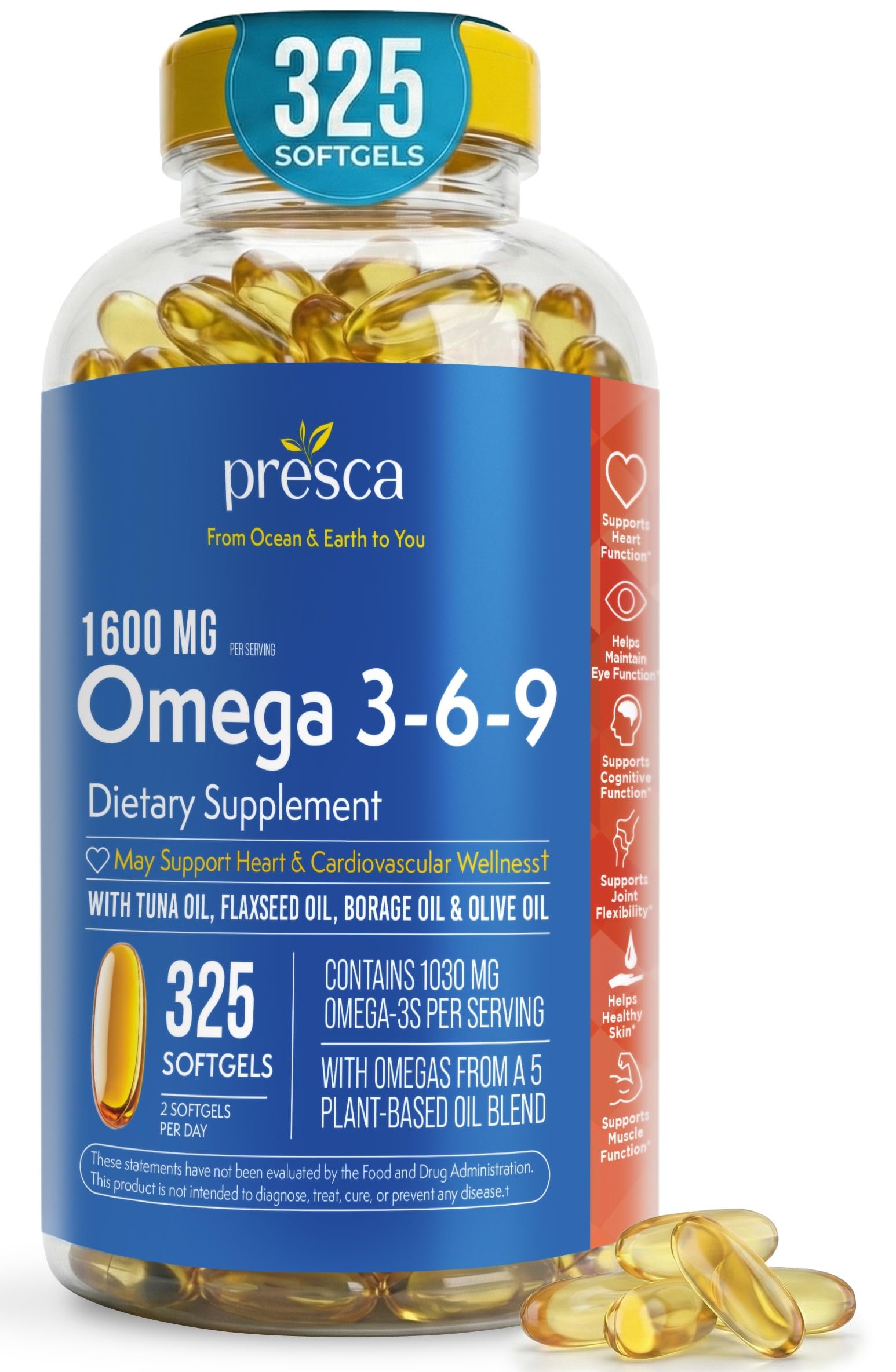 Presca Omega 3-6-9 Complete Formula 490g front view