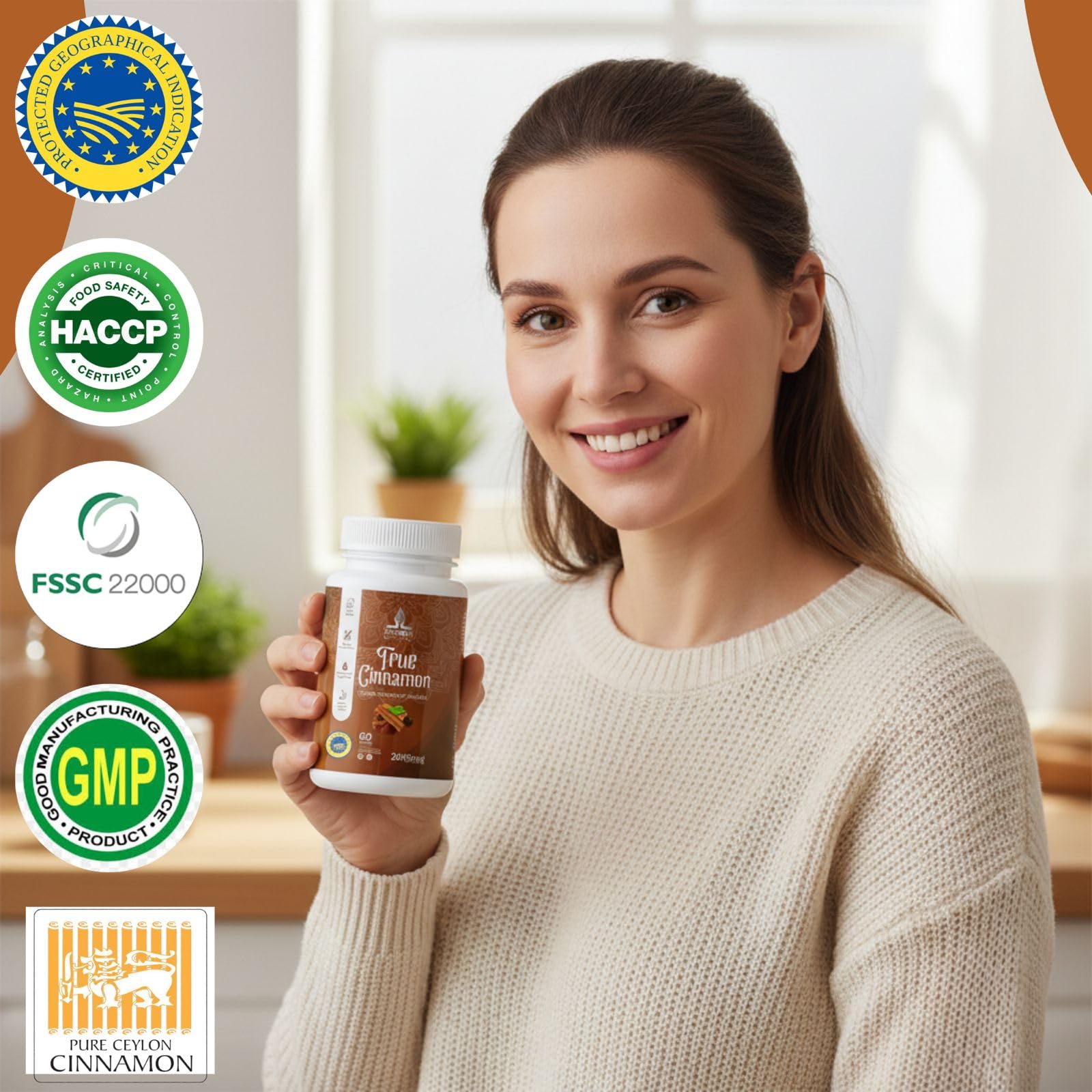 PRESERVE Ceylon Cinnamon Capsules 500mg bottle with capsules
