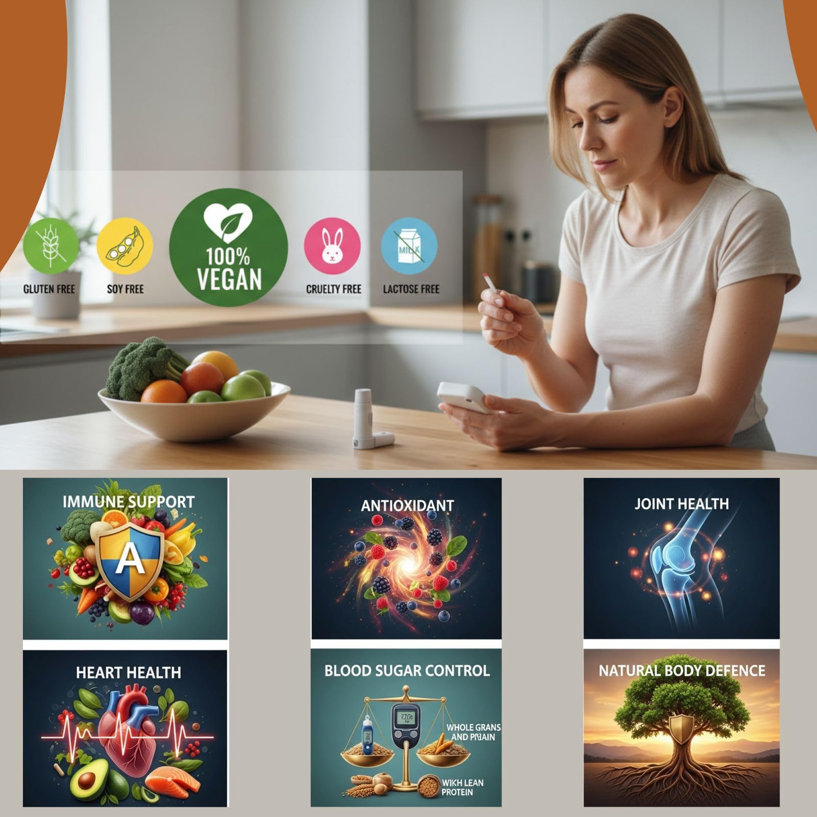 PRESERVE Ceylon Cinnamon Capsules 500mg capsules on a wooden surface