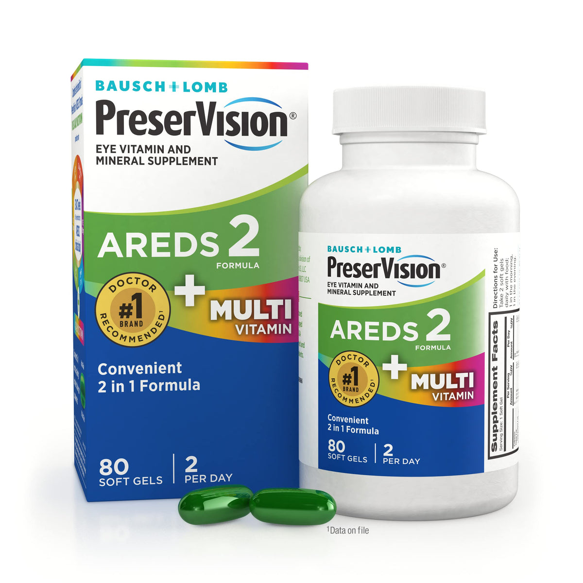 PreserVision AREDS 2 + Daily Multivitamin 60 Soft Gels front view