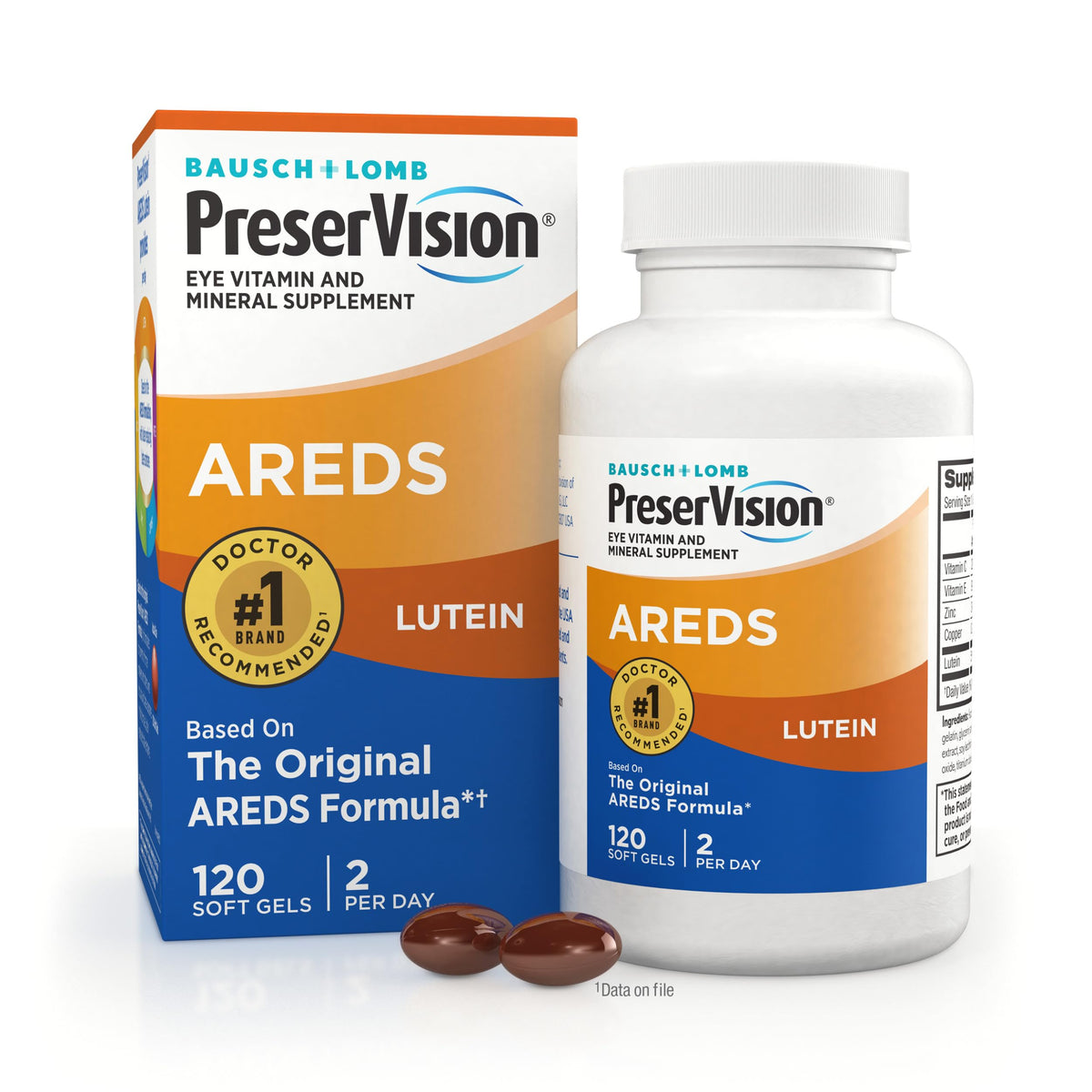PreserVision Lutein Formula soft gel capsules front view